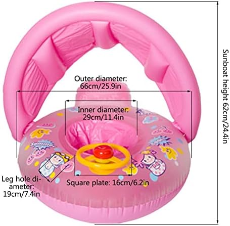 Children’s Swimming Float Seat, Rotating Steering Wheel Features, 8x8 Inch Size