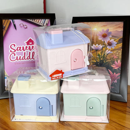 Cute Small Toy House Piggy Box with 3D Streaker House Money Bank for Girls & Boys
