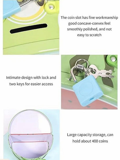 Fruits Shape Money Bank Metal Piggy Bank, Coin Bank for Kids with Lock and Key in Fruits