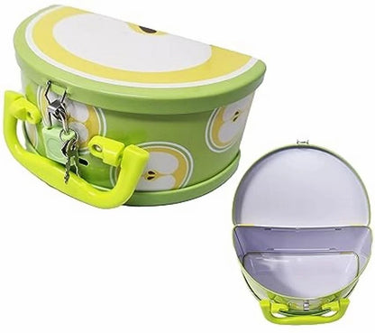 Fruits Shape Money Bank Metal Piggy Bank, Coin Bank for Kids with Lock and Key in Fruits