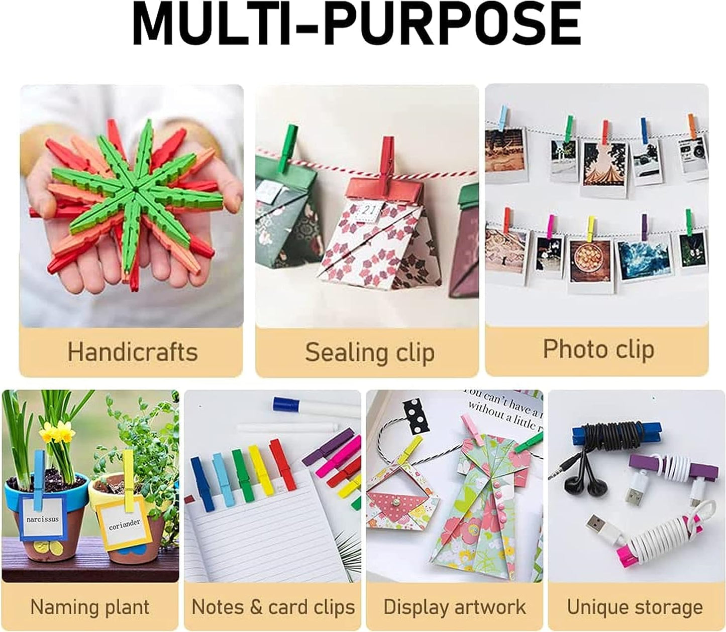 40PCS Colorful Clips, Mini Colorful Clips, Clothespins, Multicolor, Multipurpose