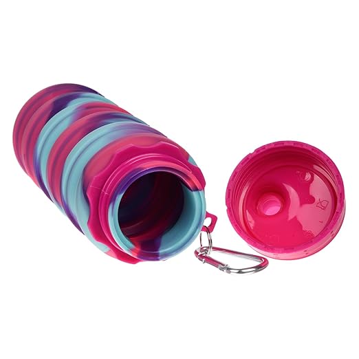 Expandable Water Bottle | Silicone Water Bottle For Gym , School, Hiking | Folding Water Bottle |  500 ML Capacity | Multicolor
