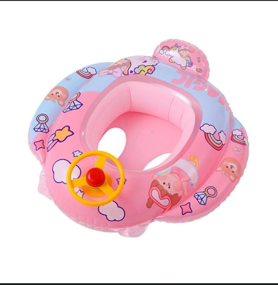 Children’s Swimming Float Seat, Rotating Steering Wheel Features, 8x8 Inch Size
