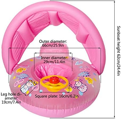 Children’s Swimming Float Seat, Rotating Steering Wheel Features, 8x8 Inch Size