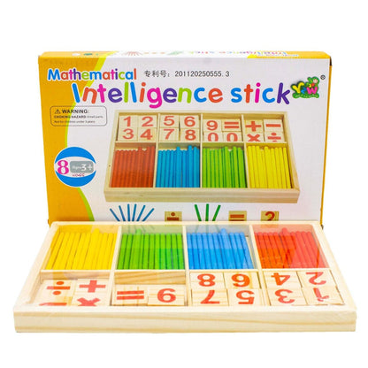 Wood Intelligent Sticks, Educational Toy Set, Learn Basic Arithmetic Operation, Brain Boosting Toy