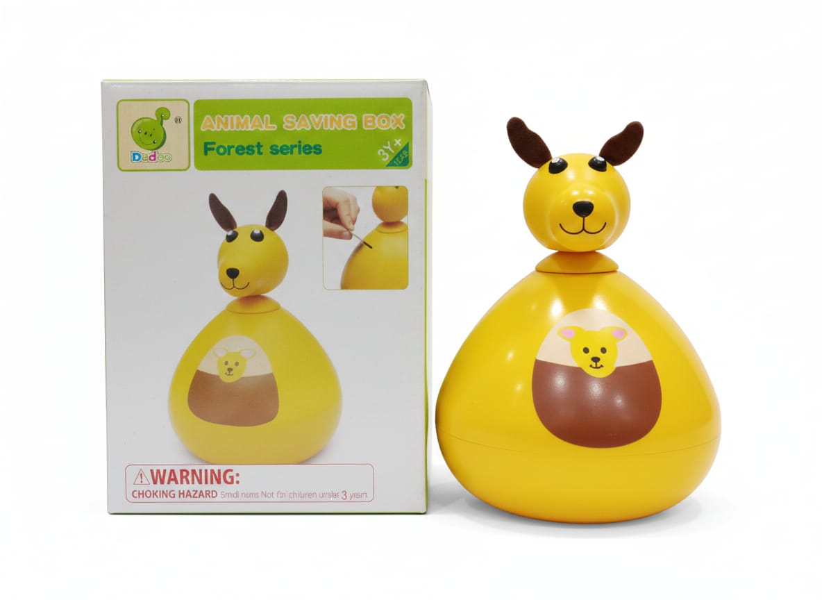 Wooden Animal Money Bank,
